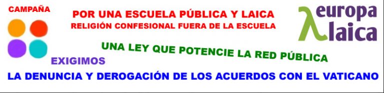 Europa Laica y las organizaciones de la campaña «Religión fuera de la escuela» convocan una concentración ante el Congreso contra la LOMLOE, el miércoles 28 de octubre a las 17 horas – Observatorio del Laicismo
