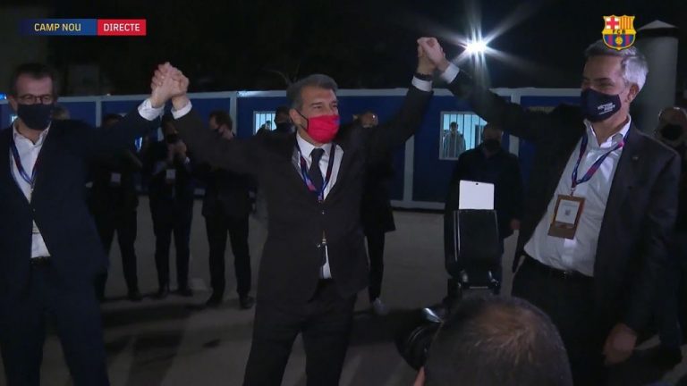 Font y Freixa, felicitan a Laporta dada su amplia ventaja en las elecciones a la presidencia del Barça