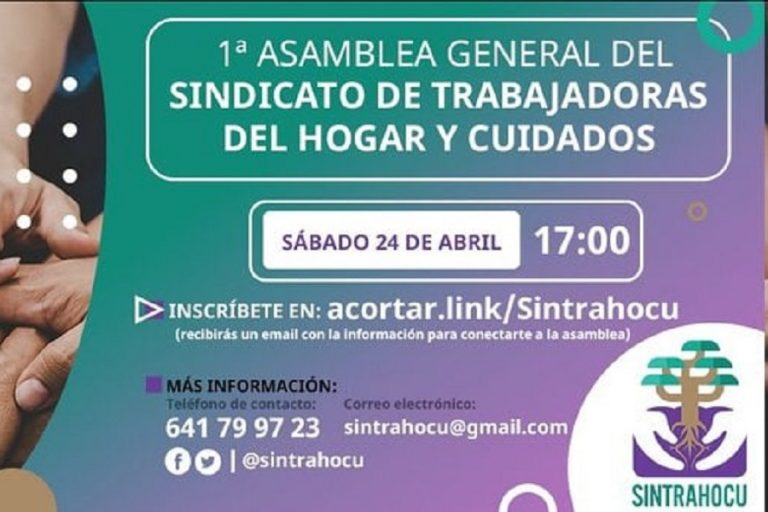 Primera asamblea estatal del Sindicato de trabajadoras del hogar y los cuidados (SINTRAHOCU) – Poder Popular