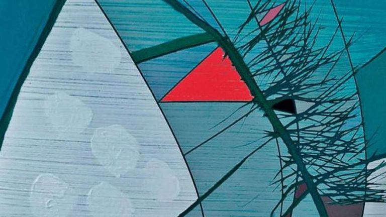 Así es el cartel para San Mateo: un carbayón azul lleno de fiesta