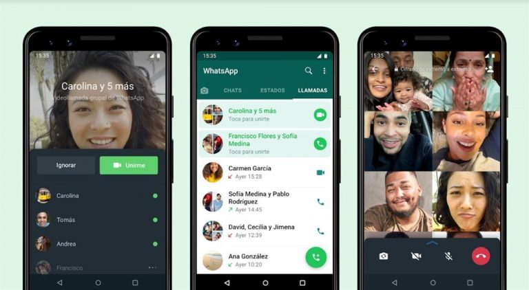 WhatsApp ya permite unirse a una videollamada grupal empezada