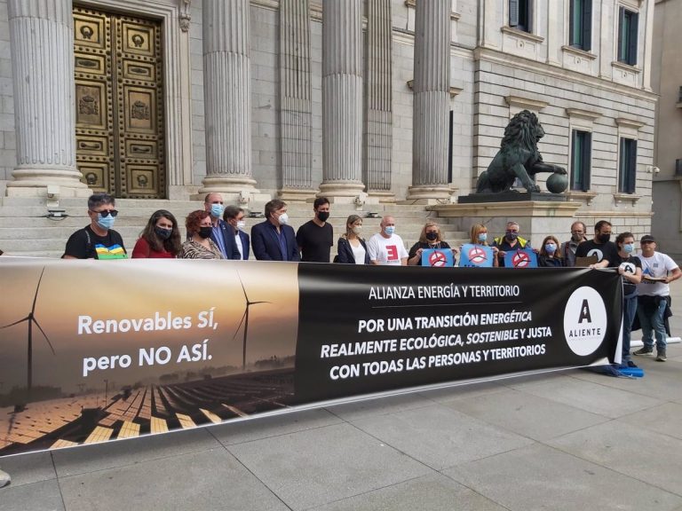 Formaciones aragonesas participan en la manifestación en Madrid por un modelo de transición «distribuido y justo»