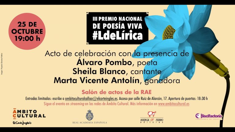 La RAE acoge la entrega del III Premio Nacional de Poesía Viva #LdeLírica a Marta Vicente Antolín