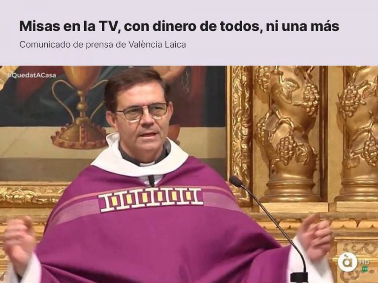 València Laica lamenta la retransmisión de misas en la TV pública – El Observatorio del laicismo