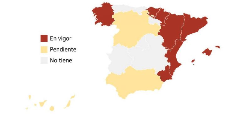 El mapa del pasaporte covid en España