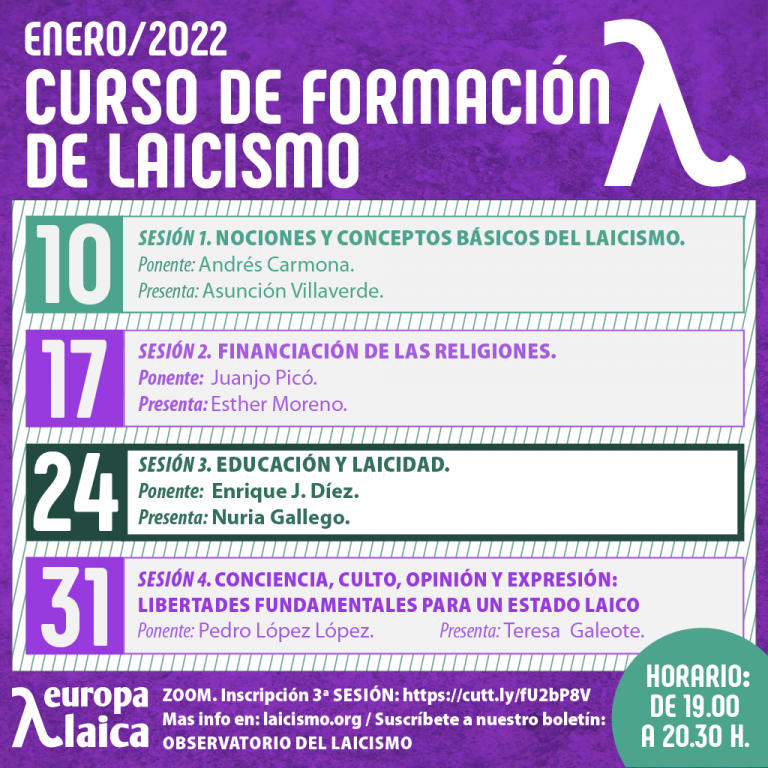 Educación y laicidad, a cargo de Enrique J Díez – El Observatorio del laicismo