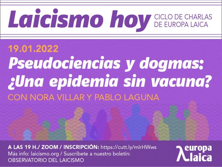 El próximo miércoles 19 comenzará el ciclo de charlas “Laicismo hoy” hablando sobre seudociencias y dogmas · con Nora Villar y Pablo Laguna