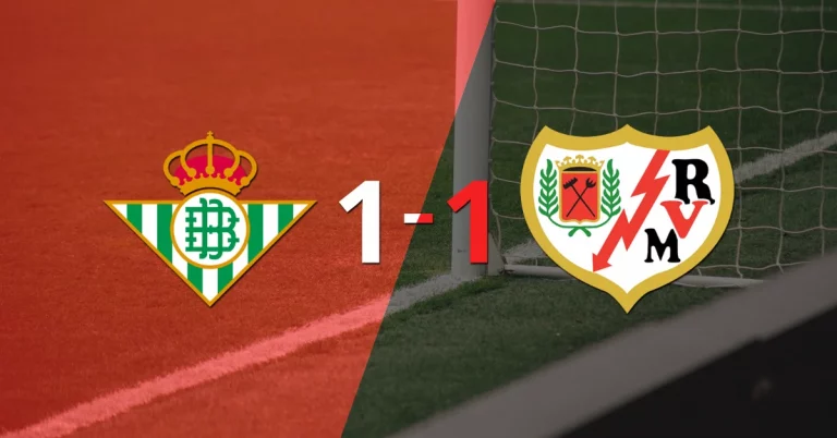 Betis y Rayo Vallecano empataron 1 a 1
