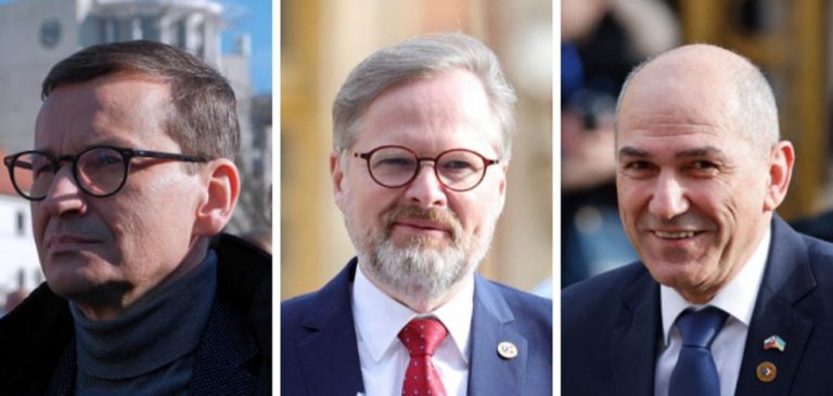 Los líderes de Polonia, Chequia y Eslovenia incomodan desde Kiev a la UE