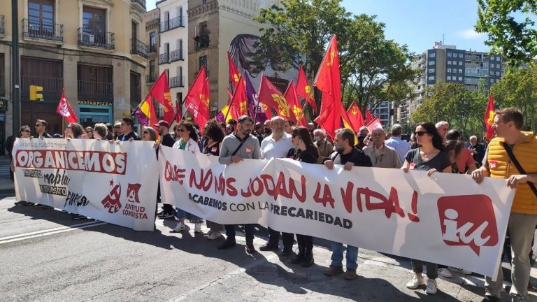 IU Aragón reivindica este 1 de mayo «la justa redistribución de los esfuerzos y de la riqueza»