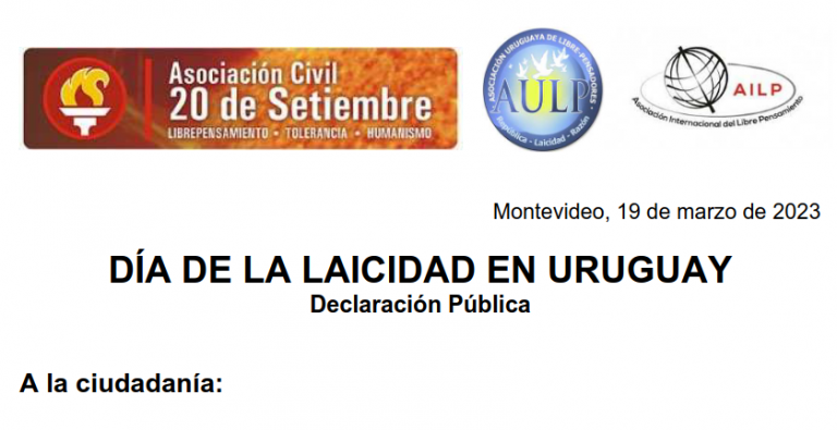 DÍA DE LA LAICIDAD EN URUGUAY, 2023 – El Observatorio del laicismo
