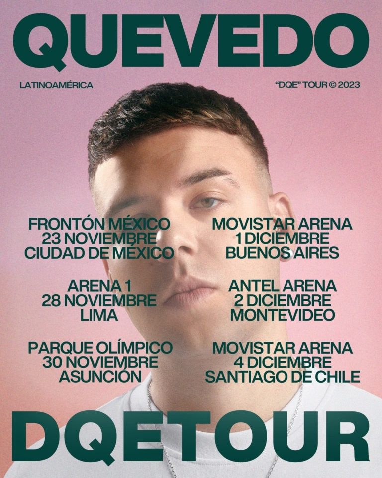 Quevedo anuncia seis conciertos en México, Argentina, Perú, Uruguay, Paraguay y Chile para el próximo otoño